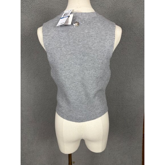 Ultra Flirt Juniors' V-Neck Button-Front Sweater Vest Size Medium Gray NWT's - Picture 5 of 8